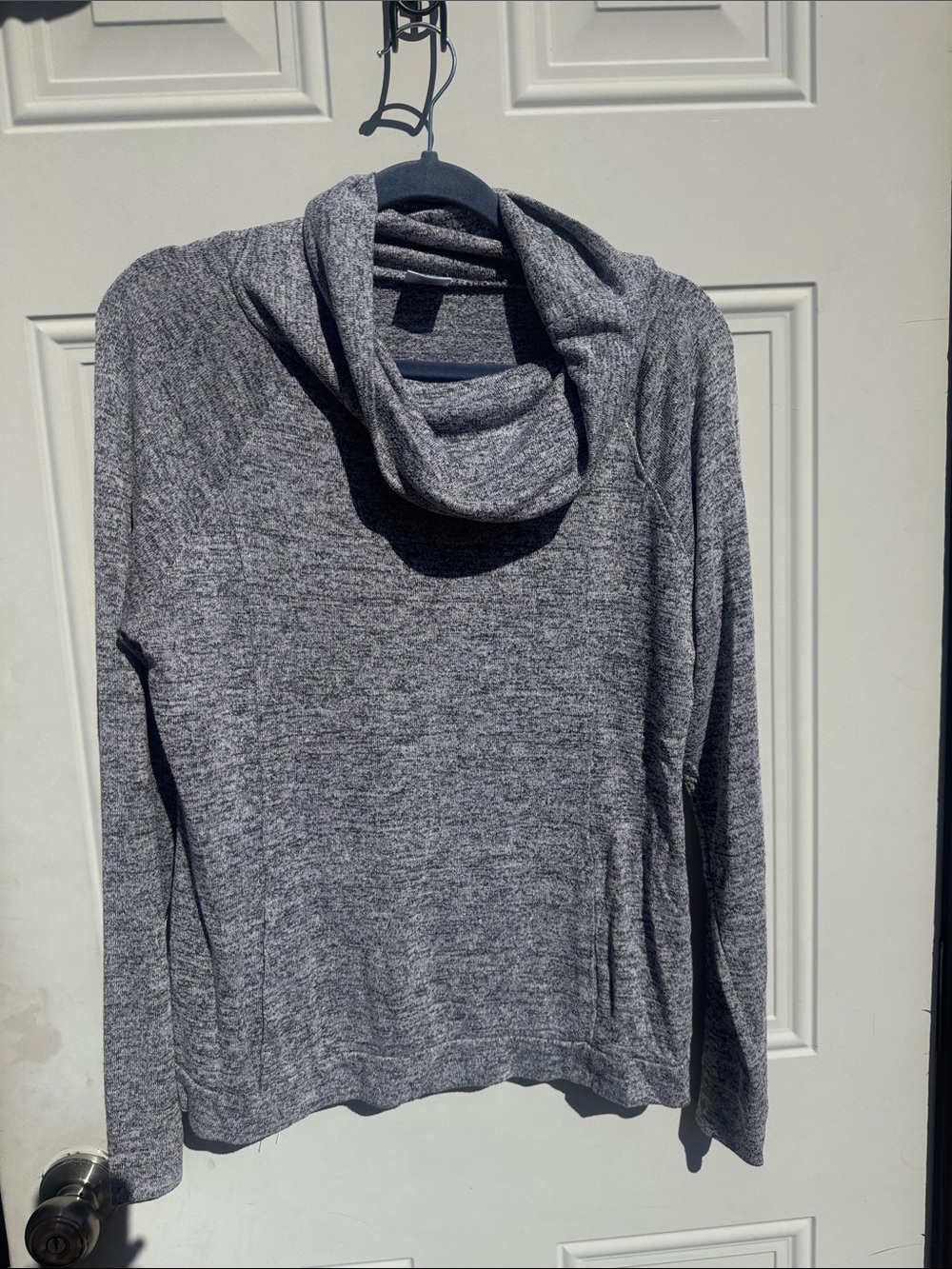 Hello Mello Women’s Gray Cowl Neck Sweater